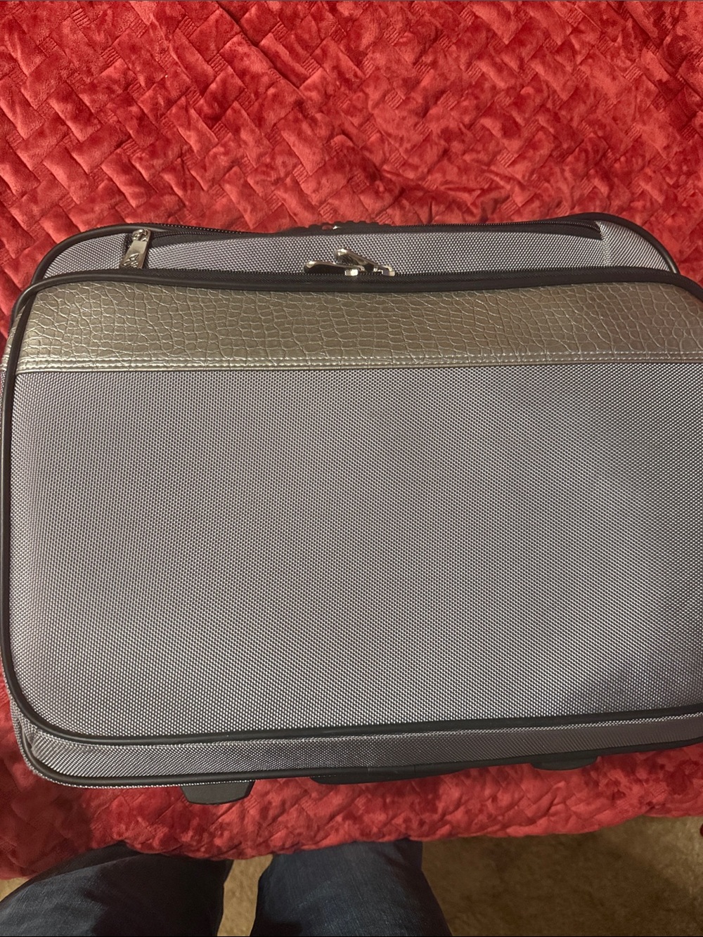 Joy Mangano Gray Travel Briefcase with Metallic Accent